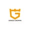 Letter g kings crown simple geometric logo vector