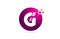 letter G logo alphabet sphere for company logo icon design in pink and white