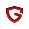 Letter g shield red corner color line secure logo design