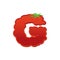 Letter G Strawberry font. Red Berry lettering alphabet. Fruits A