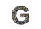 Letter G uppercase font shape alphabet collage made of my best l