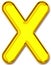 Letter x in golden balloon style