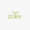 Letter grow logo design. Plant abstract design. Natural organic vector icon.