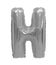 Letter h from a balloon grey, chrome