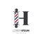 Letter H Barber Pole Logo Design Vector Icon Graphic