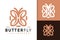 Letter H Butterfly Elagant Modern Logo Design  Vector Template