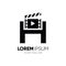 Letter H Clapperboard Logo Design Vector Icon Graphic Emblem Illustration