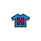 letter h colorful shirt simple logo vector