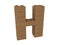 Letter H concept built from toy wood bricks
