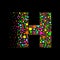 Letter H in Dispersion Effect, Scattering Circles/Bubbles, Colorful vector