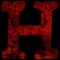 letter h font in grunge horror style with cracked texture
