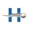 Letter H Golf Logo Symbol. Hockey Design Based Alphabet Vector Template