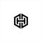 Letter H hexagon logo design concept icon, H hexagonal icon