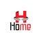 Letter h home circle arrows 3d logo