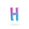 Letter H logo. Colored paint character with drips. Dripping liquid symbol. Isolated art concept vector.