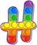 Letter H. Rainbow colored letters in the form of a popular children's game pop it.