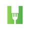 Letter H Restaurant Logo Combined with Fork Icon Vector Template