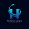 Letter H tour and travel logo design vector