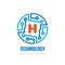 Letter H - vector business logo template concept illustration. Electronic technology creative sign.