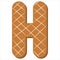 Letter H. Vector set of alphabet holidays ginger cookie isolated. Merry Christmas and Happy New Year