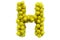 Letter H from yellow apples, 3D rendering