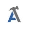 Letter A With Hammer, Vector Logo Design