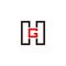 Letter hg geometric simple construction logo vector