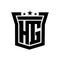 letter HG monogram shield logo - minimal logo initials HG