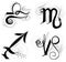 Letter Horoscope or zodiac symbol are Libra Scorpio Sagittarius