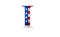 Letter I with stars and stripes US flag lettering font