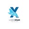 Letter X Initial Airplane Tail Logo Design Vector Graphic