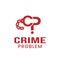 Letter Initial CP for Crime Problem in Red Color Logo Design Template