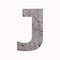 Letter J - Alphabet in gray stucco texture