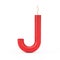 Letter J as Dynamite Sticks Alphabet Collection. 3d Rendering