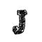 Letter j. Handwritten by chalk. Bold font. Vector illustration. Grunge style alphabet