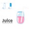 Letter J Juice English Alphabet Tracing Coloring book page.