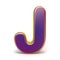 Letter J purple font yellow outlined 3D