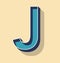 Letter J Retro Vector Text Style, Fonts Concept