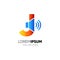 Letter J Speaker Logo Design Vector Icon Graphic Emblem Illustration