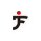 Letter jf red sun japan shape symbol logo vector