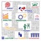 Letter jigsaw and business chart of business concept