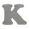 Letter K of the alphabet - Stainless steel punched metal sheet