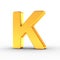 The letter K as a polished golden object with clipping path