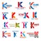 Letter K corporate identity, business icons