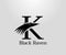 Letter K crow logo designs, black raven in letter K vector illustration design