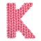 Letter K english alphabet, color red