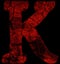 letter k font in grunge horror style with cracked texture