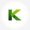 letter k green logo template. alphabet logotype design