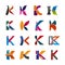 Letter K icon of abstract alphabet font design
