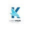 Letter K Initial Airplane Tail Logo Design Vector Graphic